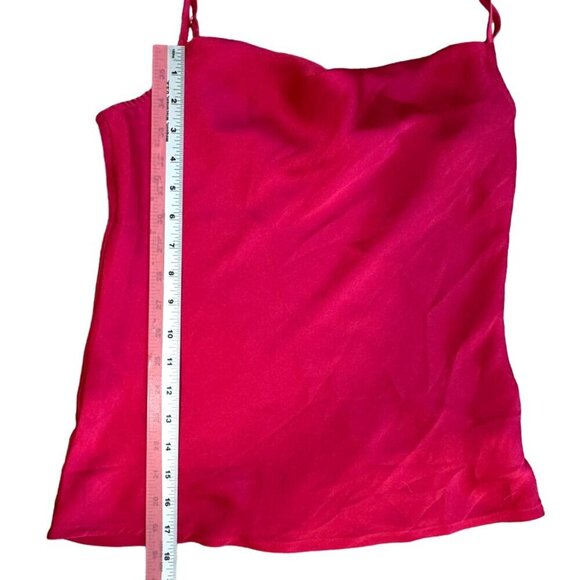 Express Silky Cowl Neck Cami Top Womens S Reddish Pink Elegant Adjustable Draped - Picture 4 of 6